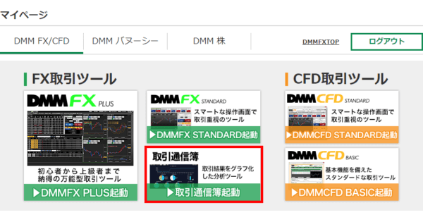 DMM FX 取引通信簿